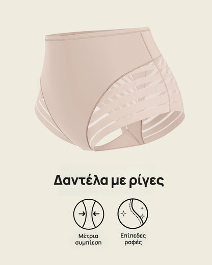 Κιλότα σύσφιξης ψηλόμεση με δαντέλα
